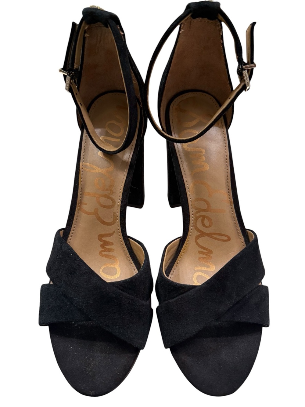 Sam Edelman Yancy Black Suede Block Heel Sandals